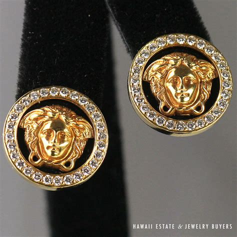 18k gold versace earrings